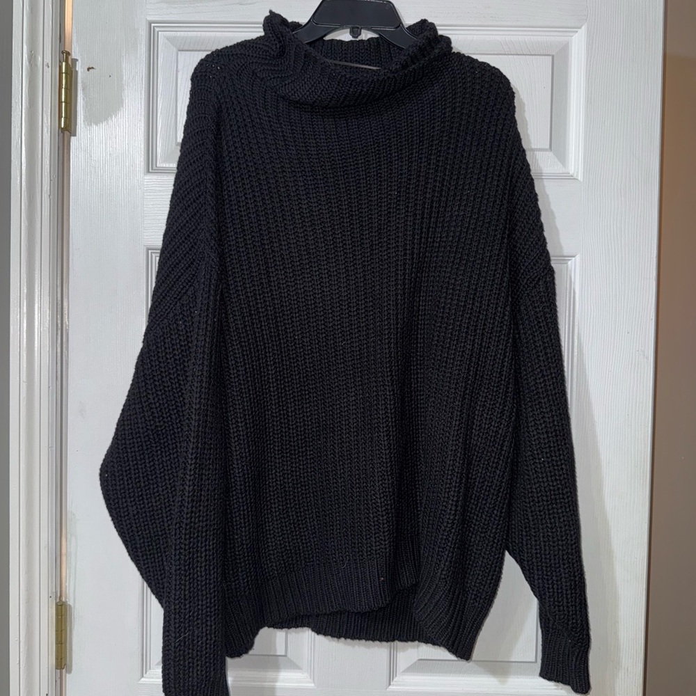 Free People Charcoal Knit Cardigan